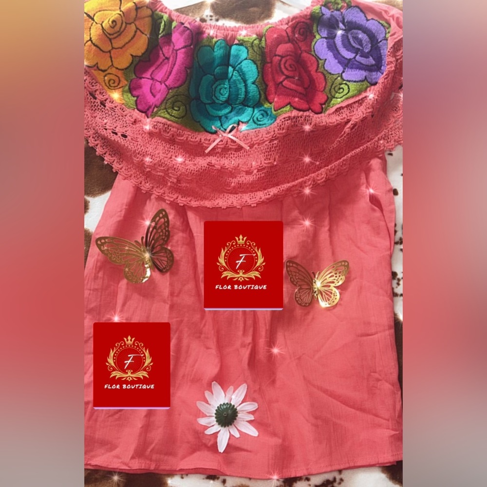 Woman shirt Mexico brought from Jalisco 3 colors available red black and peach